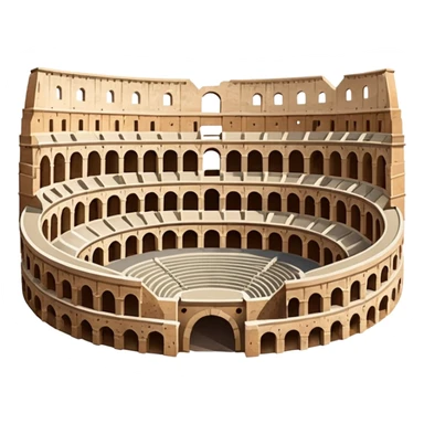An emoji of the ancient Roman Colosseum. It is shown as a massive oval amphitheater with arched entrances and tiered seating.

 sticker