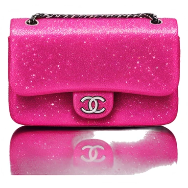 Chanel classic flap bag hot pink sparkle glitter sticker