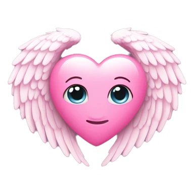 Pink heart with angel wings sticker