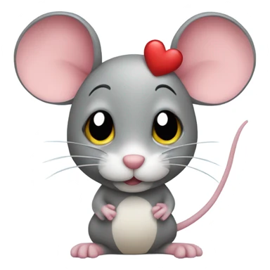 Mouse with hearts sticker