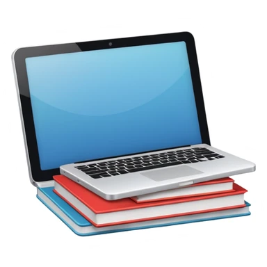 Laptop and books  sticker