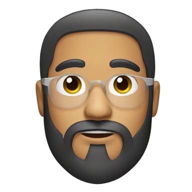 man latino with beard and thick transparent glass sticker