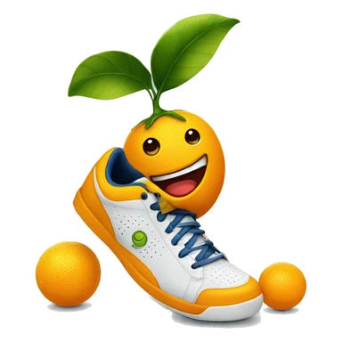 kumquat fruit smiling with tennis shoes on sticker