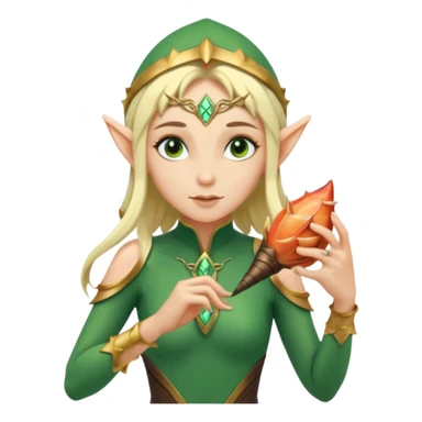 elf female Short wetsuit-style garb, glowing runes on skin, holding a conch horn. sticker