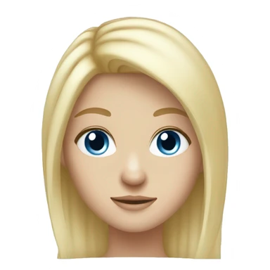 Blonde hair girl blue eyes white sticker