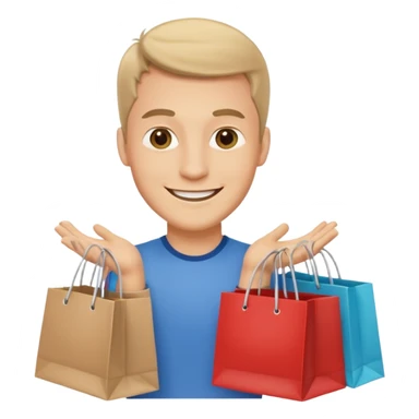 The man with the shopping bags sticker