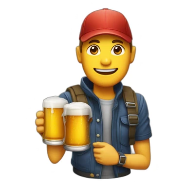Une bière avec un casquette  sticker