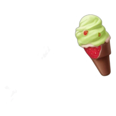 A strawberry chocolate vanilla and pistachio ice cream with a cherry on the top  sticker