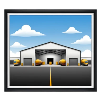 hangar, many fuel warehouse sticker