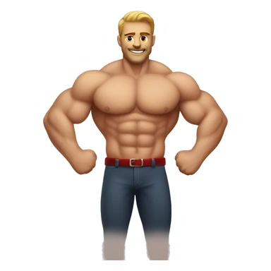 Homme musclé avec des pectoraux rouge sticker