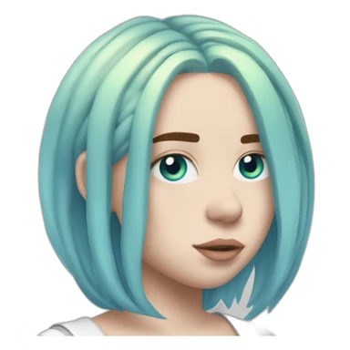 Billie eilish cheveux bleu sticker