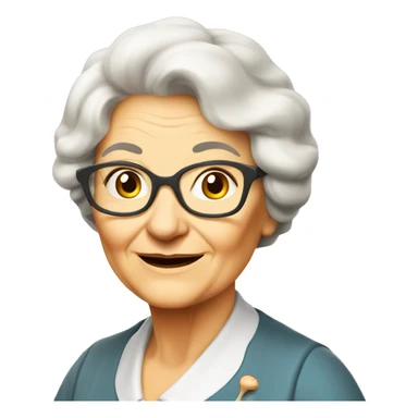Grandmother European with omelet with mushrooms  sticker