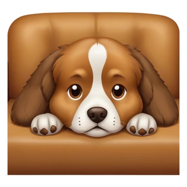 tired dog lying on a sofa sticker