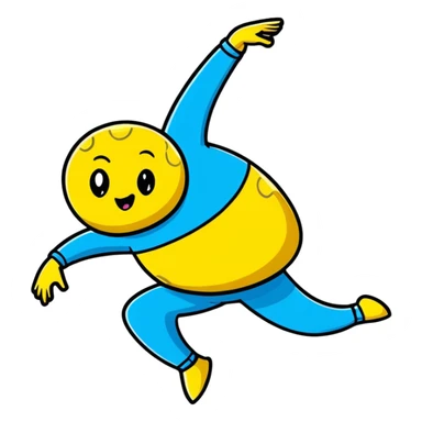 Yellow sponge cartoon character dancing sticker