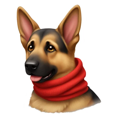 German Shepard wearing red scarf  sticker