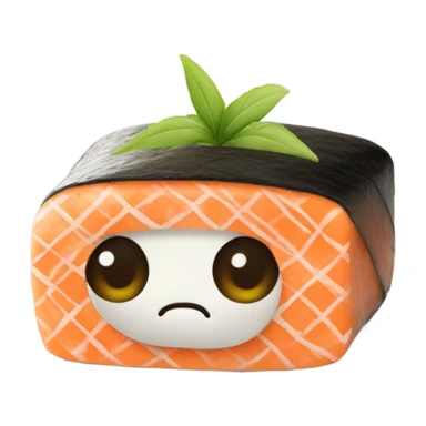 Sushi with face sticker