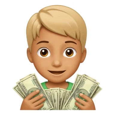 child with money sticker