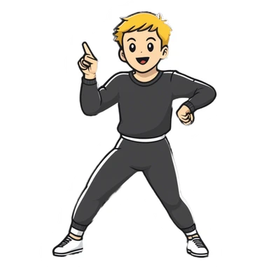 TEXT “Who are you? I am dancer!” sticker