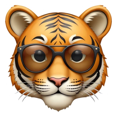 cool tiger face with sunglasses for Twitch emote sticker
