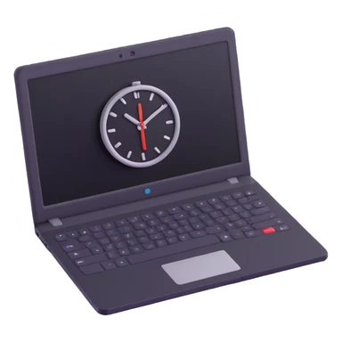 compact laptop with a clock icon overlay, symbolizing significant admin workload sticker