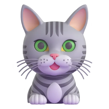 grey tabby cat with stripes, small close-set green eyes sticker