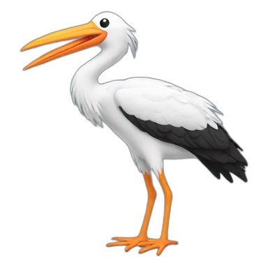 Stork carrying baby in beak sticker