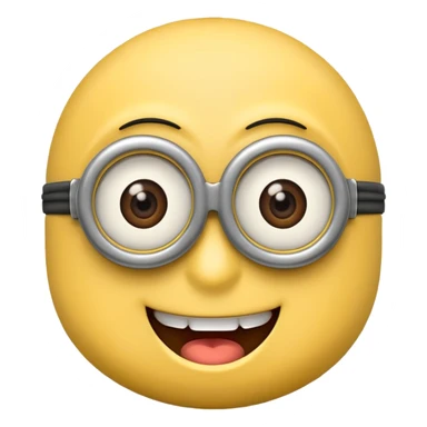 Minion emoji with a round head like normal emojis and a smurk 😏 sticker