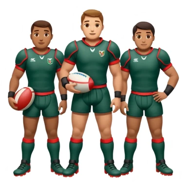 Batalla medieval protagonizada por jugadores y jugadoras de rugby con botas de rugby agarrando armamento y uno de ellos un balon sticker