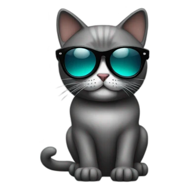 Cat with black sun glasses sticker