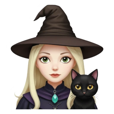 Witch with cat companion sticker