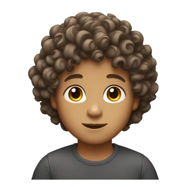 a boy with curly hair  sticker