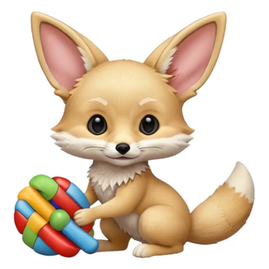 fennec playing with toys  sticker