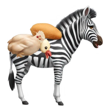 zebra eating the chicken  sticker