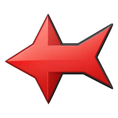 roter pfeil mit schwarzer umrandung sticker