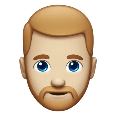 Bald white guy with dark red beard blue eyes sticker