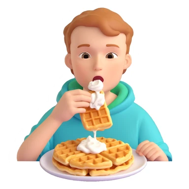 A boy named Maxim who loves to eat waffles with sour cream sticker