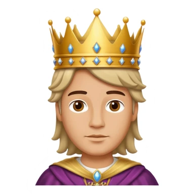 a regal king character with gender-neutral features, wearing a crown and royal attire sticker