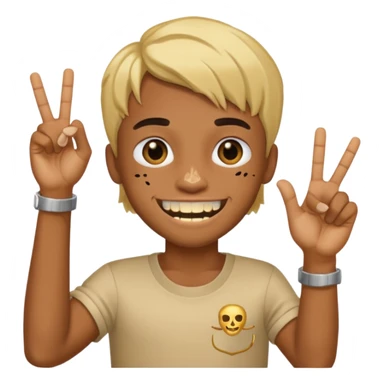 Carti Yvl handsign with a grill sticker