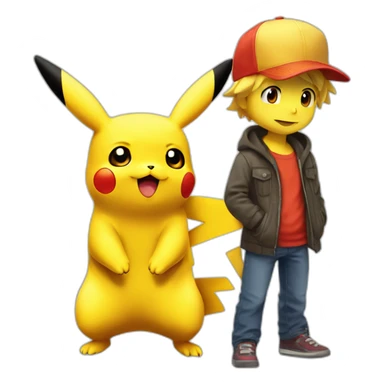 Pikachu rencontré dracaufeu sticker