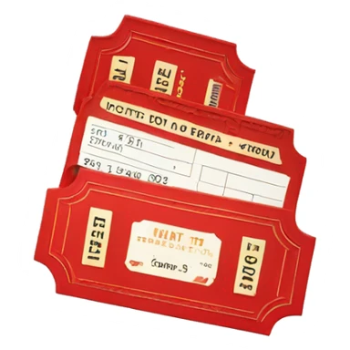 red cinema ticket 3d sticker