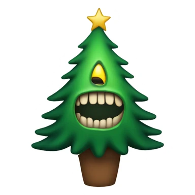 terrifying christmas tree sticker
