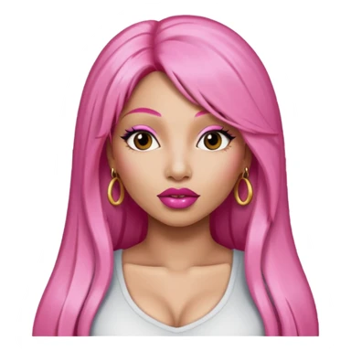 Nicki Minaj with long pink hair sticker