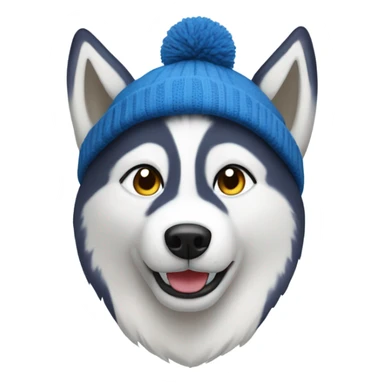 Husky wearing a beanie  sticker