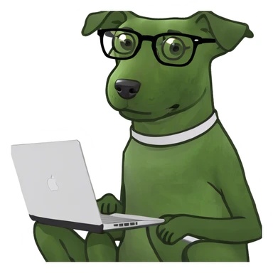 dog with laptop sticker