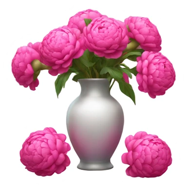 Realistic Bright pink pions in vase sticker