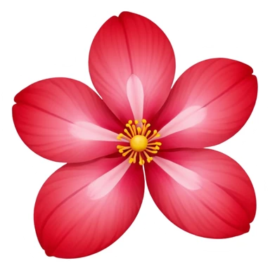 Red 5 heart-shape petal sakura sticker