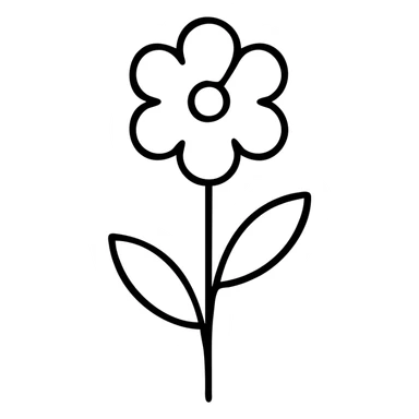a delicate, hand-drawn flower sticker