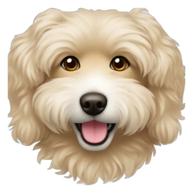blonde brown eskipoo dog one ear up sticker