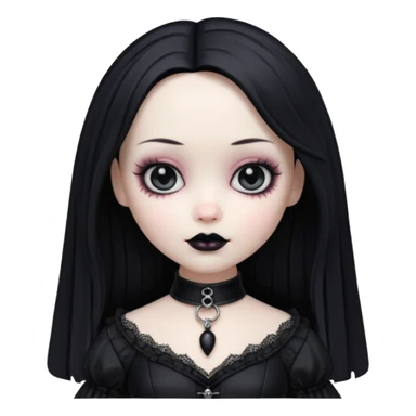 gothic girl, gothic style, vinyl doll figure sticker