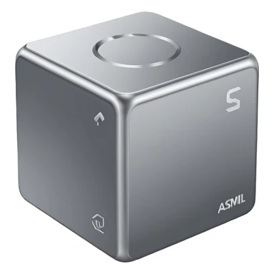 ASML semiconductor equipment，Silver gray, simple style，cube-shaped design sticker